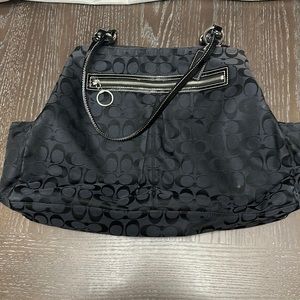 Large coach travel bag signature logo